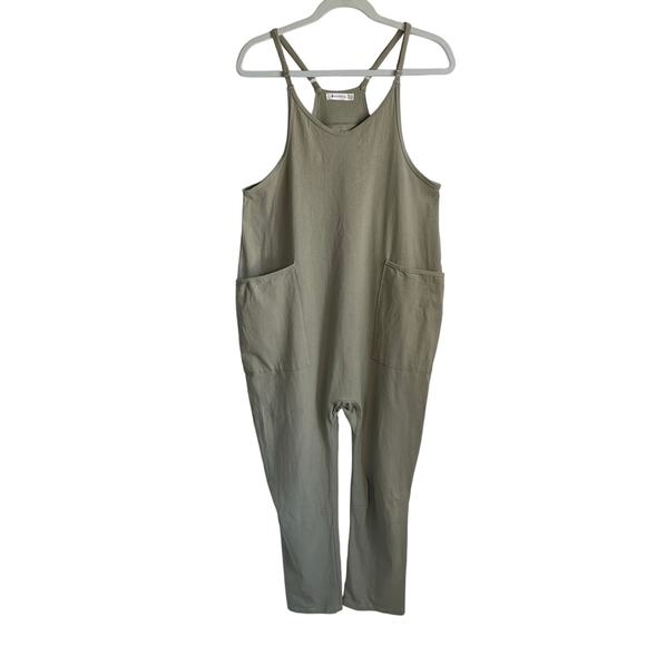 oufeiya Pants - Oufeiya Jumpsuit Baggy Overalls Romper Pockets Sleeveless Sz S Festival Green